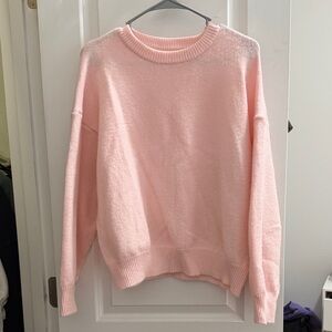 SHEIN Soft Blush Crew Neck Sweater